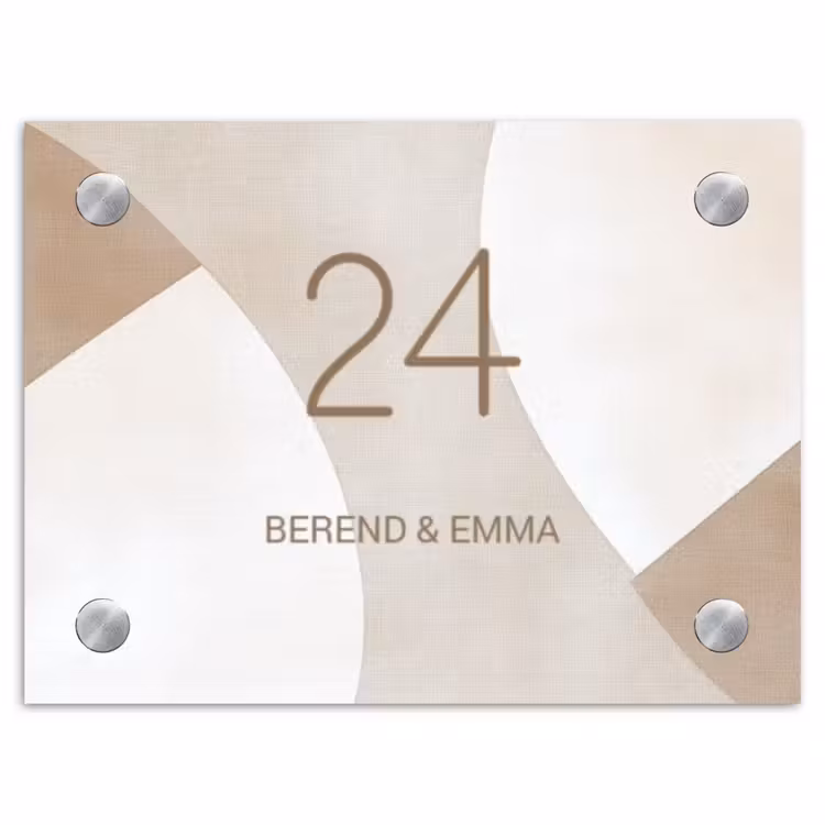 Abstract beige - Klassiek Naambord Rechthoek middel -3d