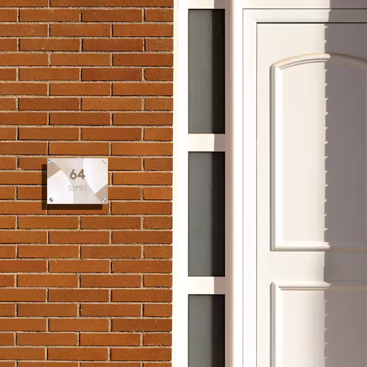 Abstract beige - Modern Naambord Rechthoek middel -sfeer3-rechthoek-S