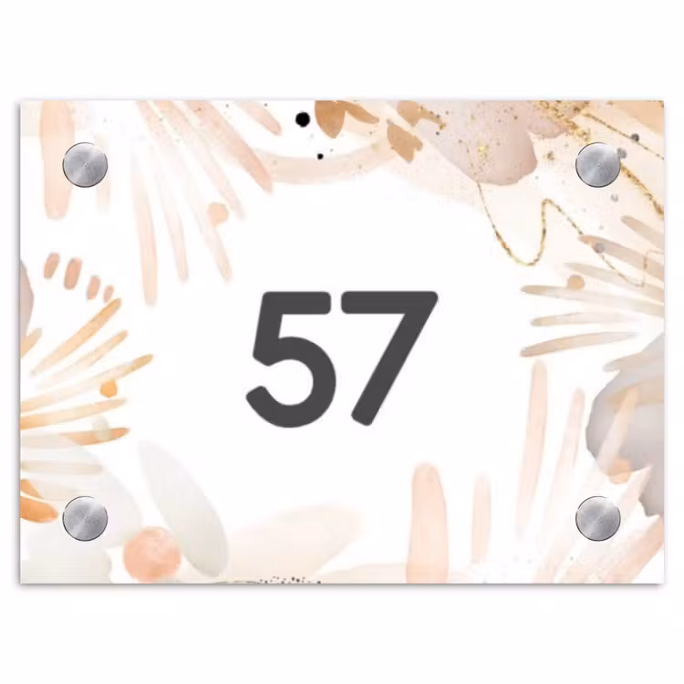 Abstract beige - Traditioneel Naambord Rechthoek middel -3d