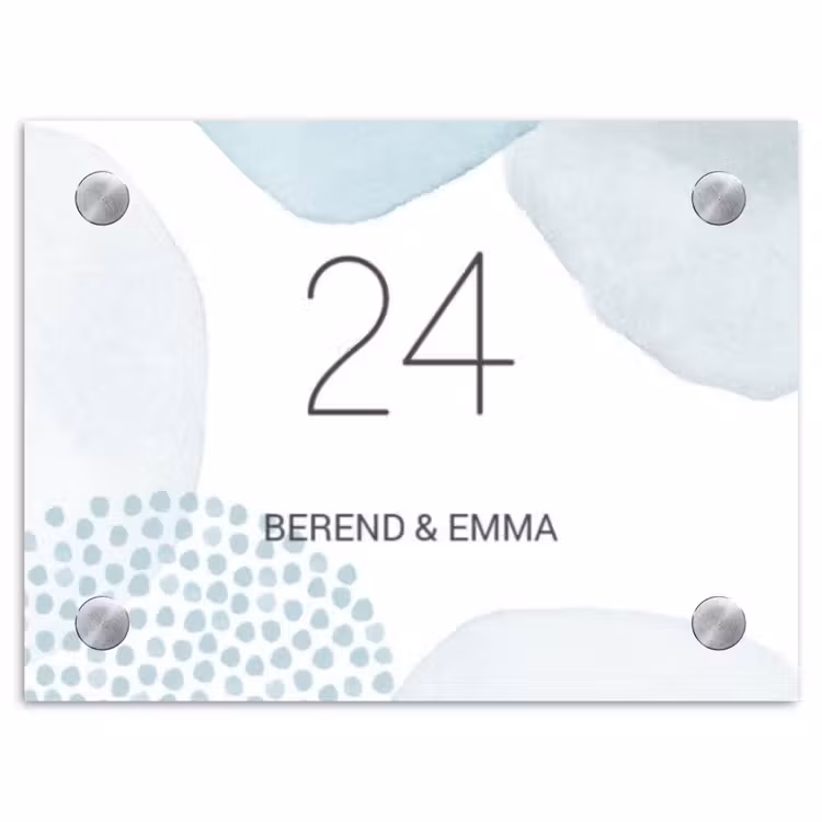 Abstract blauw - Klassiek Naambord Rechthoek middel -3d