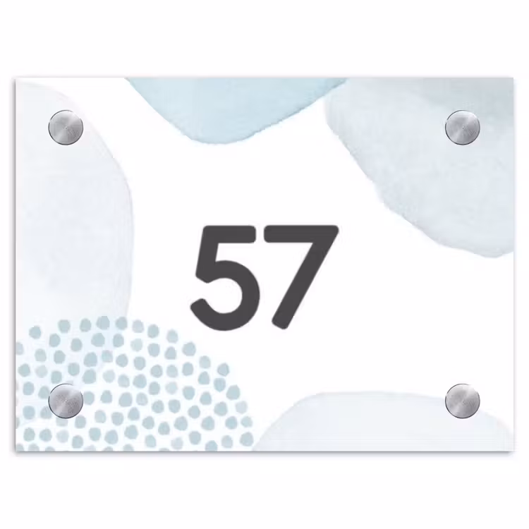 Abstract blauw - Traditioneel Naambord Rechthoek middel -3d
