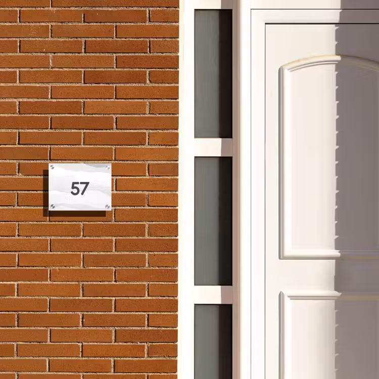 Aquarel - Grijs - Traditioneel Naambord Rechthoek middel -sfeer3-rechthoek-S