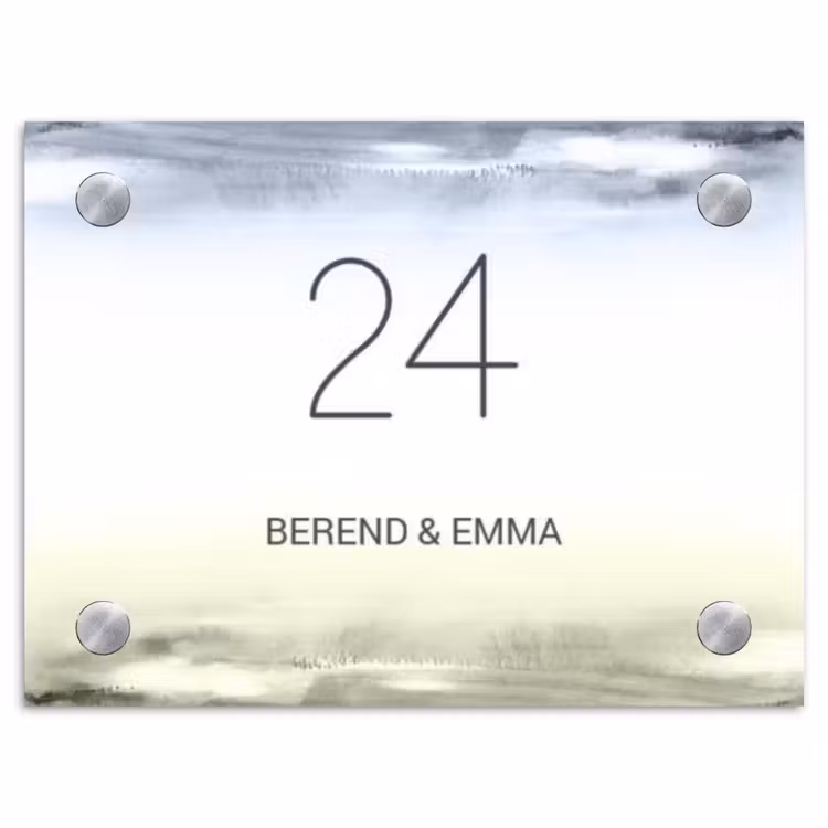 Aquarelachtergrond - Klassiek Naambord Rechthoek middel -3d