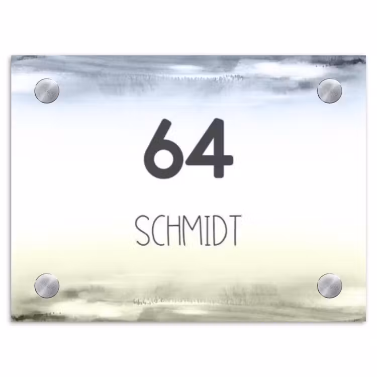 Aquarelachtergrond - Modern Naambord Rechthoek middel -3d