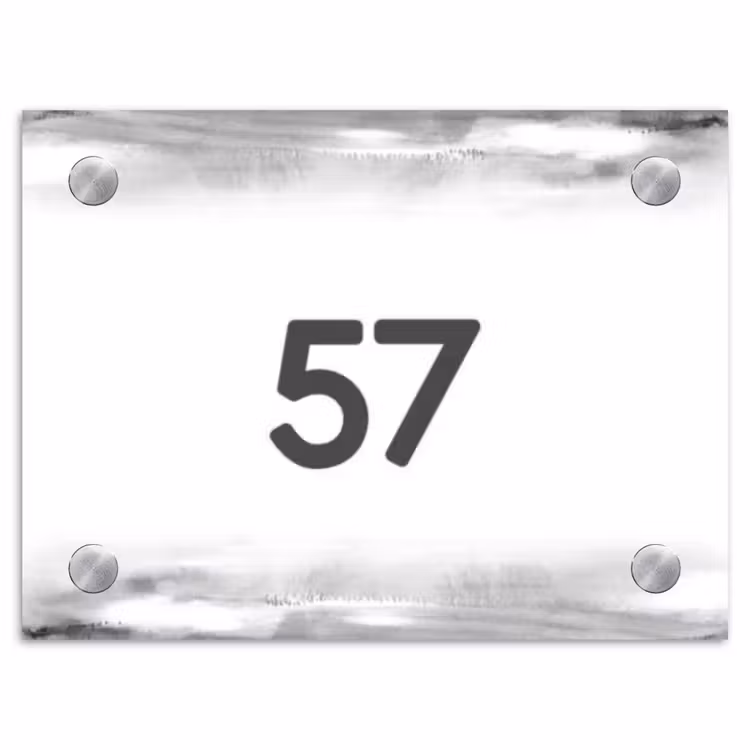 Aquarel - Zwart wit - Traditioneel Naambord Rechthoek middel -3d