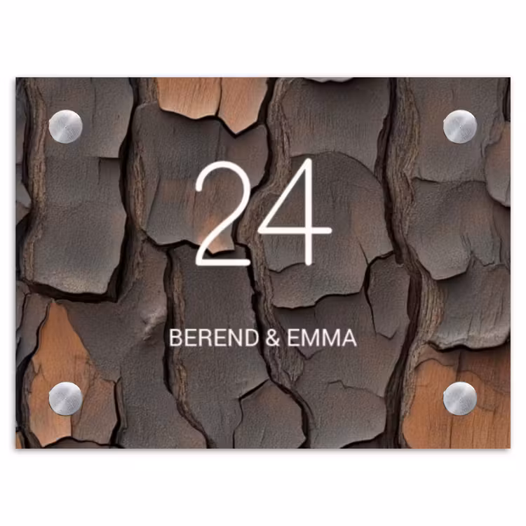 Boomschors - Klassiek Naambord Rechthoek middel -3d