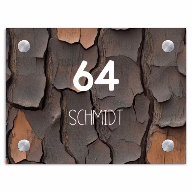 Boomschors - Modern Naambord Rechthoek middel -3d