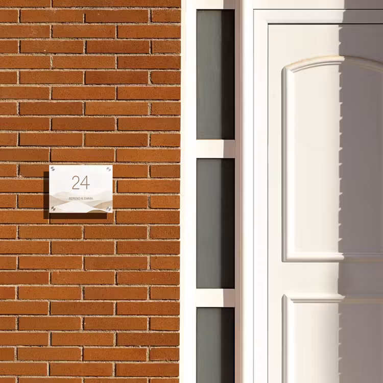 Beige landschap - Klassiek Naambord Rechthoek middel -sfeer3-rechthoek-S