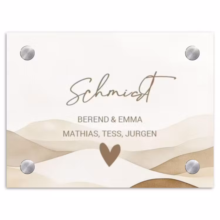 Beige landschap - Sierlijk Naambord Rechthoek middel -3d