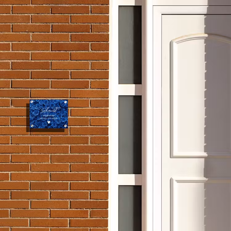 Blauwe rozen - Sierlijk Naambord Rechthoek middel -sfeer3-rechthoek-S