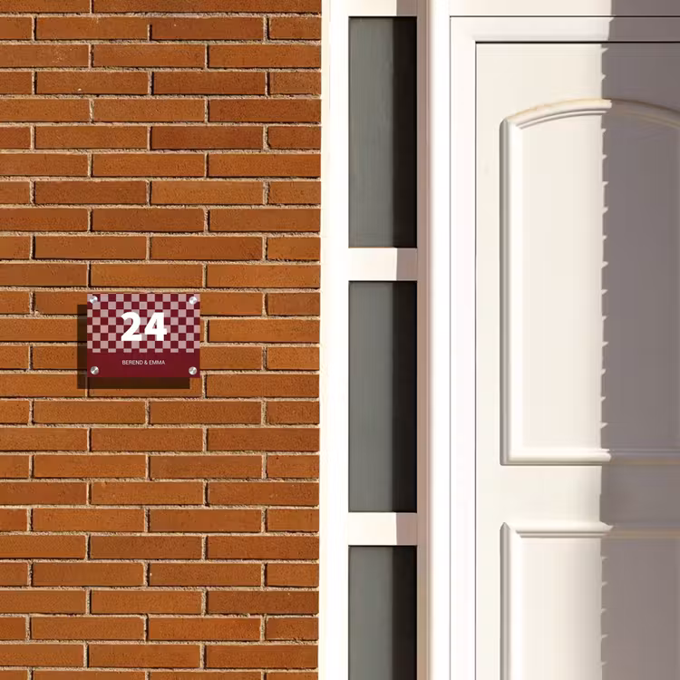 Bordeaux blokjes - Klassiek Naambord Rechthoek middel -sfeer3-rechthoek-S