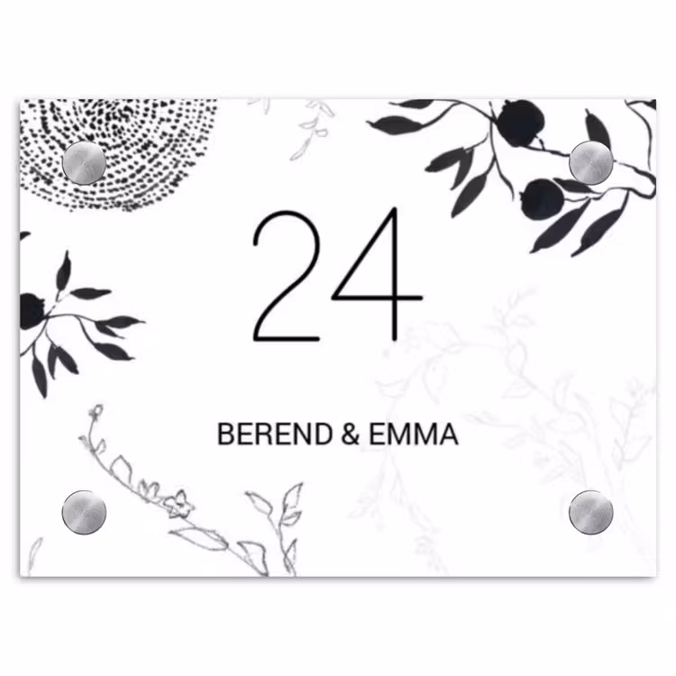 Botanisch - Klassiek Naambord Rechthoek middel -3d
