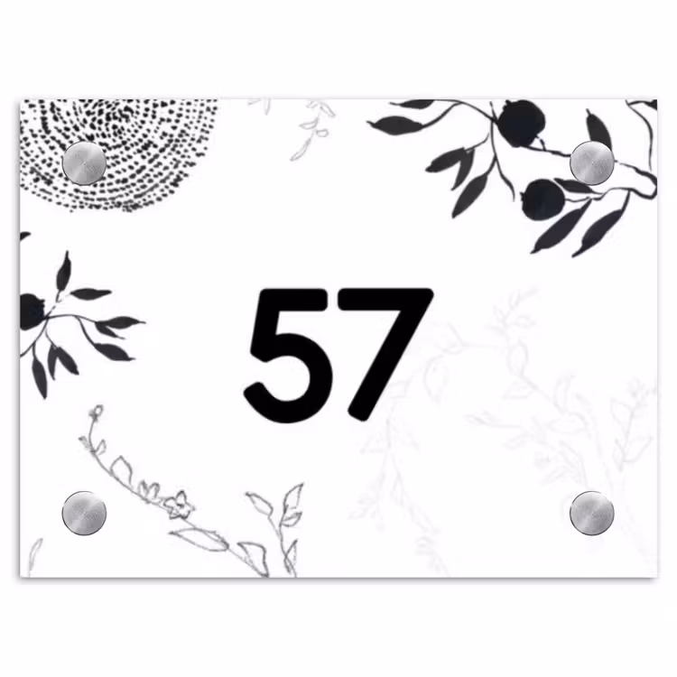 Botanisch - Traditioneel Naambord Rechthoek middel -3d