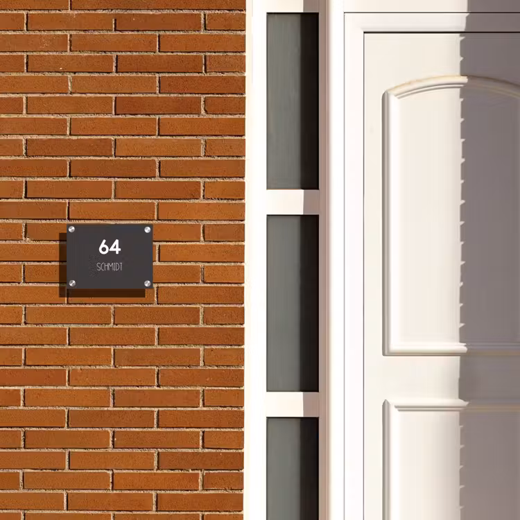Donkergrijs - Modern Naambord Rechthoek middel -sfeer3-rechthoek-S