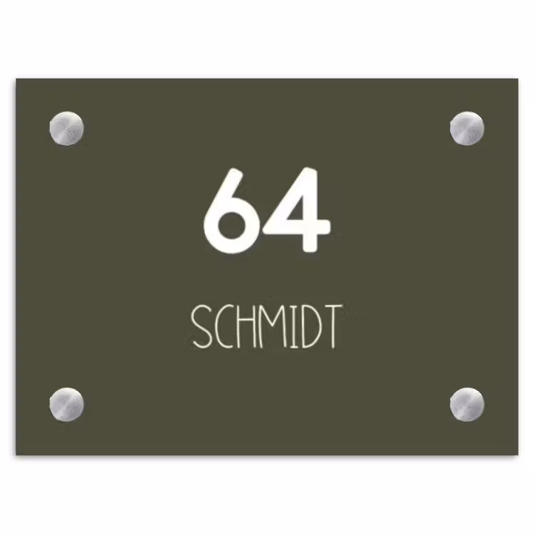 Donkergroen - Modern Naambord Rechthoek middel -3d