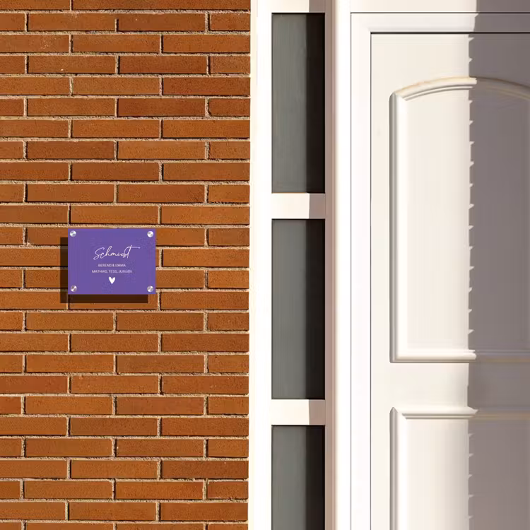 Donkerpaars - Sierlijk Naambord Rechthoek middel -sfeer3-rechthoek-S