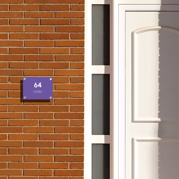 Donkerpaars - Modern Naambord Rechthoek middel -sfeer3-rechthoek-S