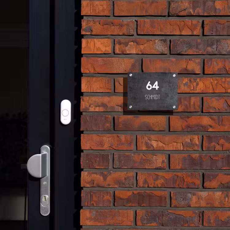 Donker steen - Modern Naambord Rechthoek middel -sfeer1-rechthoek-S