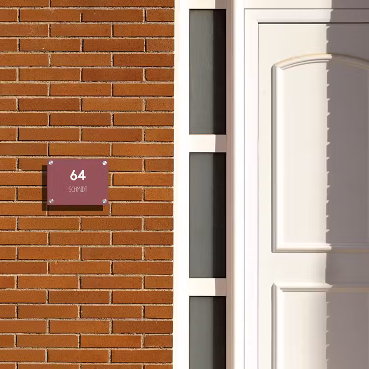 Donker oudroze - Modern Naambord Rechthoek middel -sfeer3-rechthoek-S