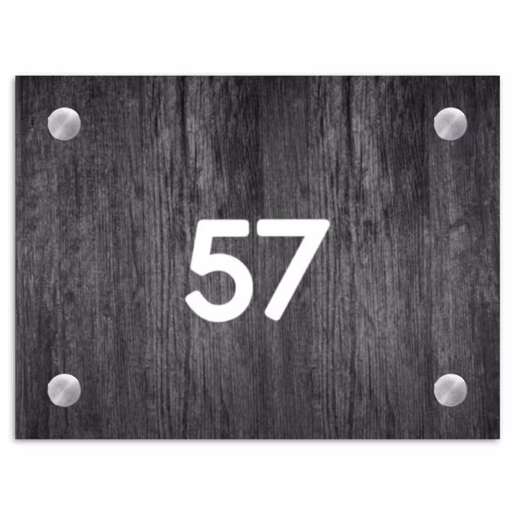 Donker hout - Traditioneel Naambord Rechthoek middel -3d