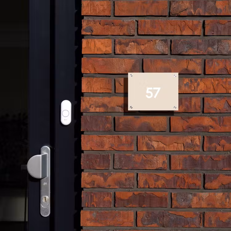 Effen - Beige - Traditioneel Naambord Rechthoek middel -sfeer1-rechthoek-S