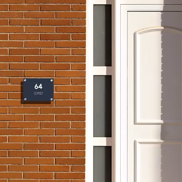 Effen blauw - Modern Naambord Rechthoek middel -sfeer3-rechthoek-S