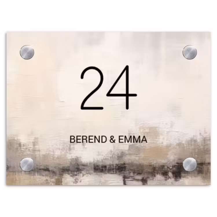 Geschilderd - Klassiek Naambord Rechthoek middel -3d
