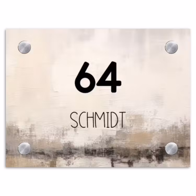 Geschilderd - Modern Naambord Rechthoek middel -3d