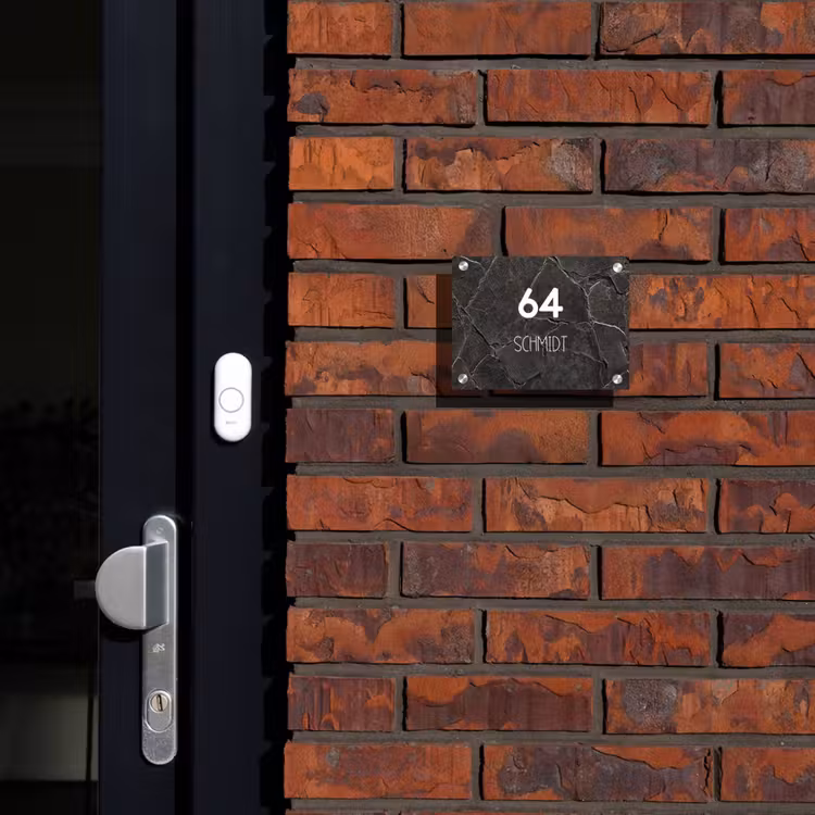 Gebarsten steen - Modern Naambord Rechthoek middel -sfeer1-rechthoek-S