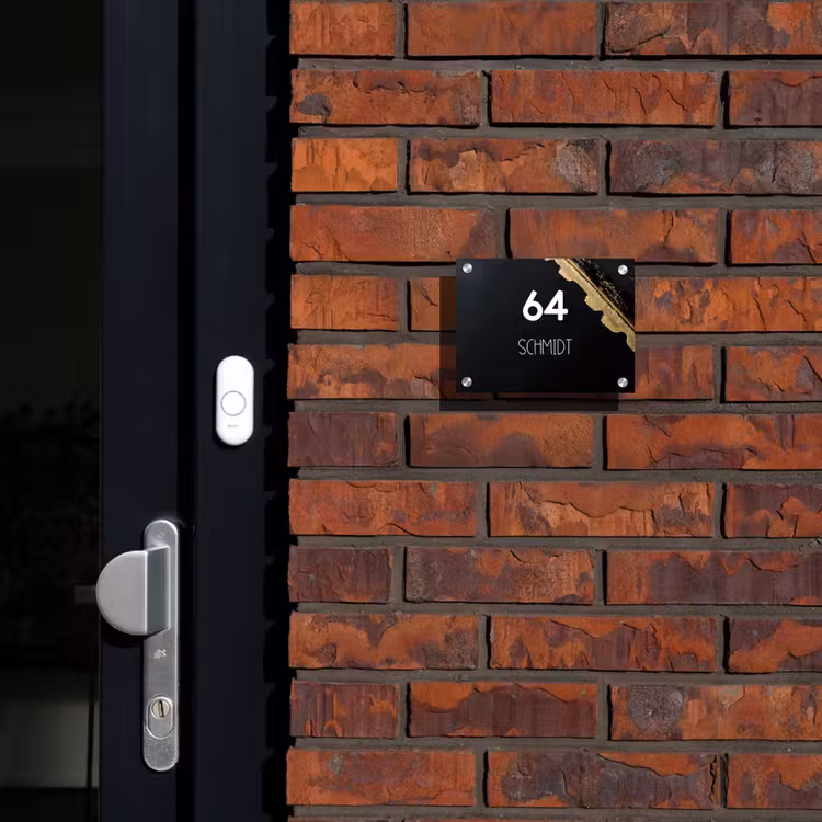 Gouden hoek - Modern Naambord Rechthoek middel -sfeer1-rechthoek-S