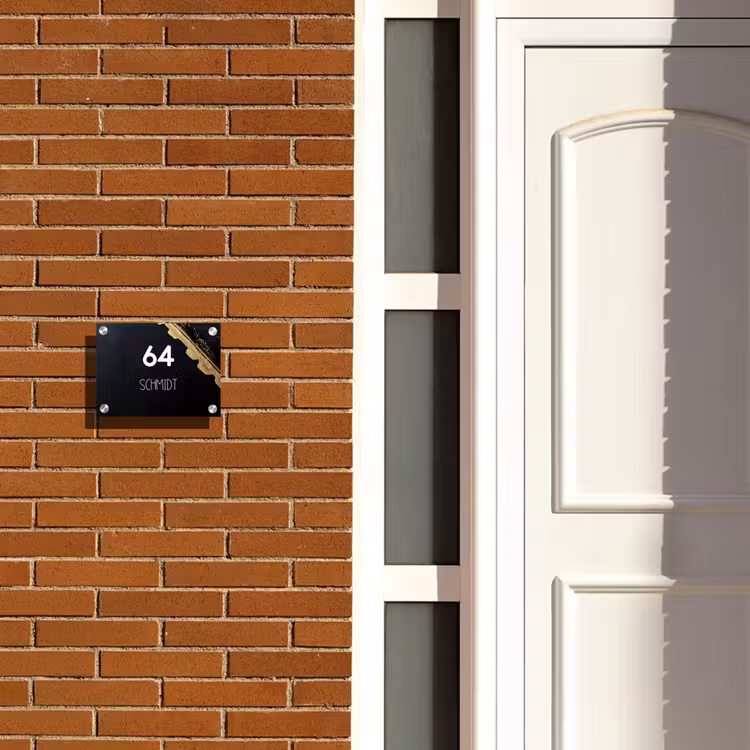 Gouden hoek - Modern Naambord Rechthoek middel -sfeer3-rechthoek-S