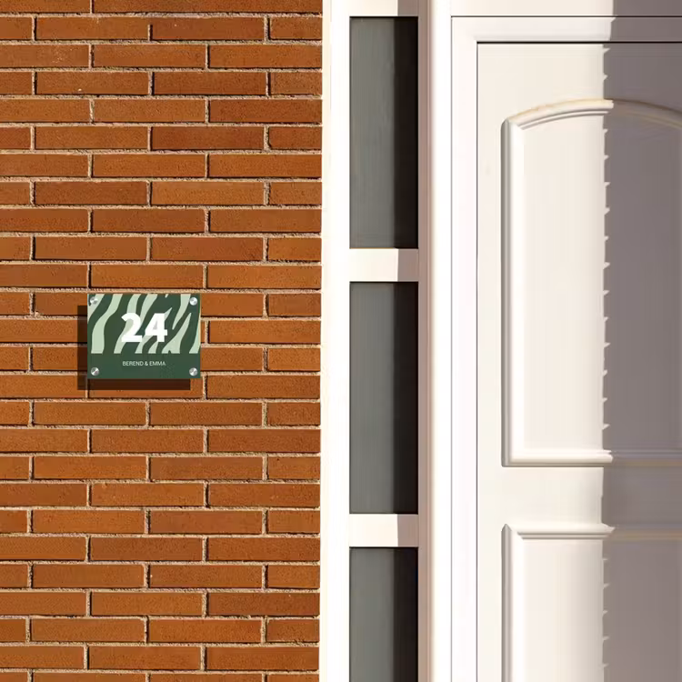 Groen zebra - Klassiek Naambord Rechthoek middel -sfeer3-rechthoek-S