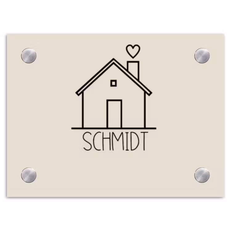 Huis illustratie - Modern Naambord Rechthoek middel -3d