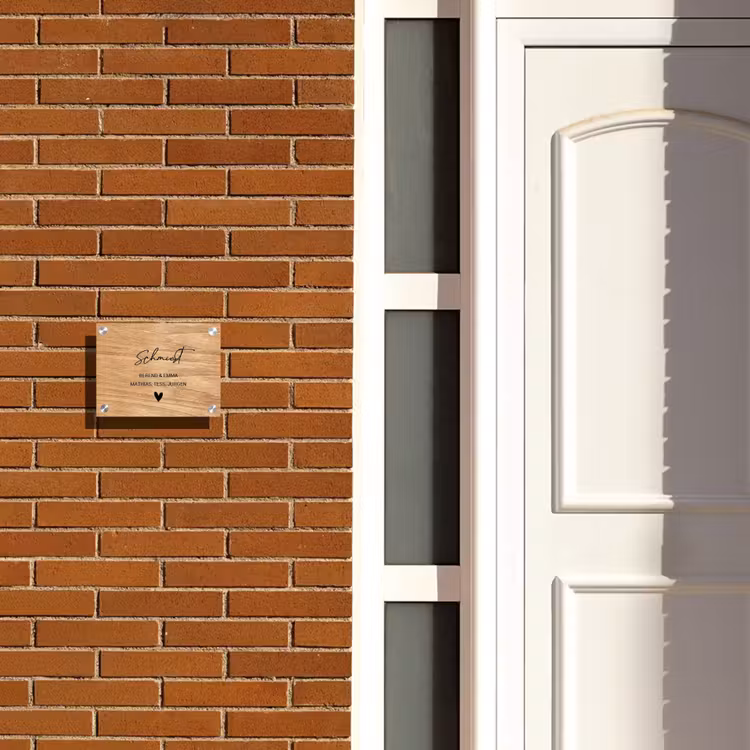 Licht hout - Sierlijk Naambord Rechthoek middel -sfeer3-rechthoek-S