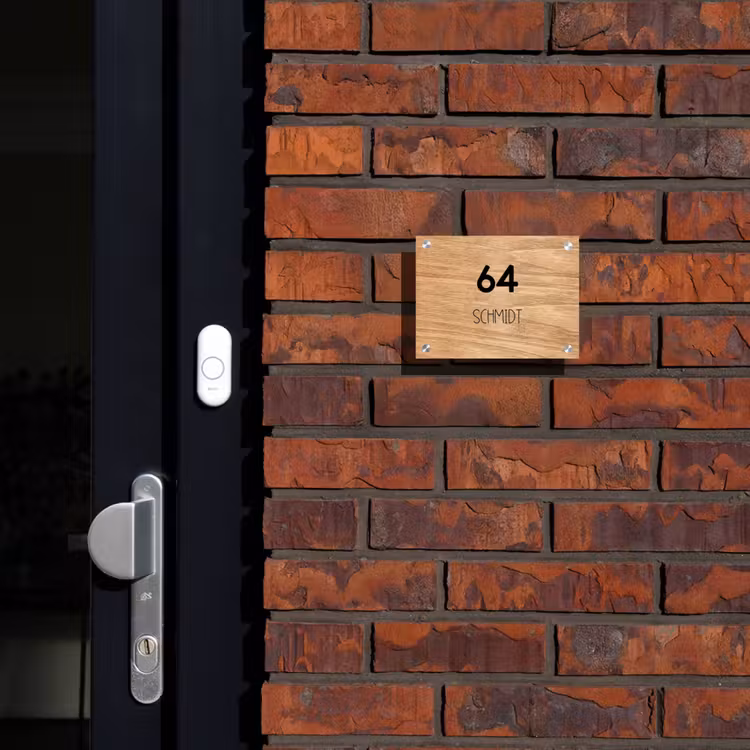 Licht hout - Modern Naambord Rechthoek middel -sfeer1-rechthoek-S