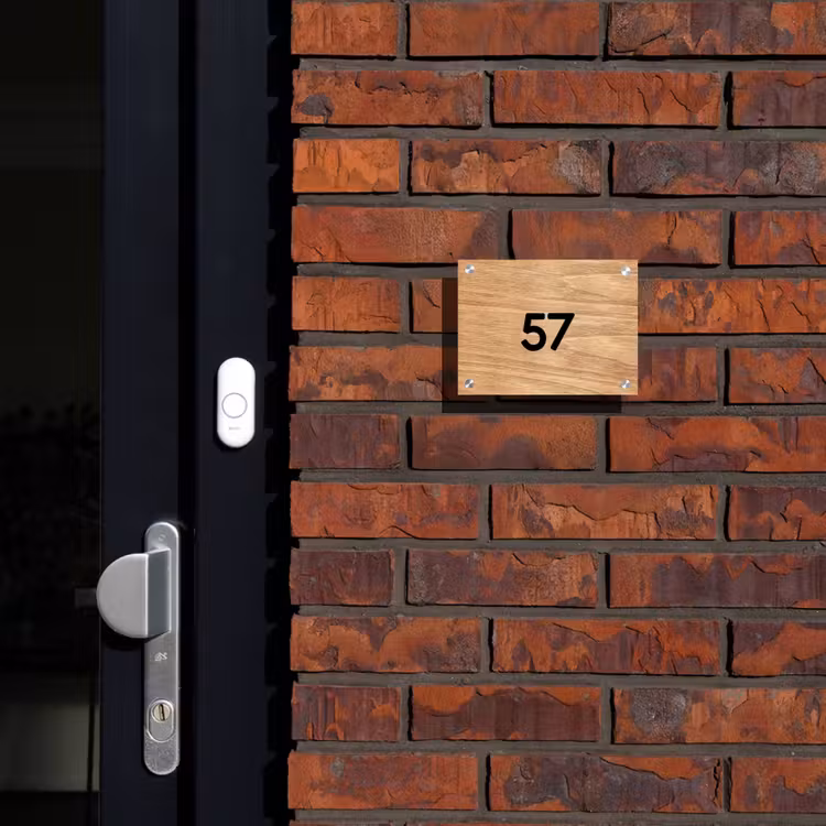 Licht hout - Traditioneel Naambord Rechthoek middel -sfeer1-rechthoek-S