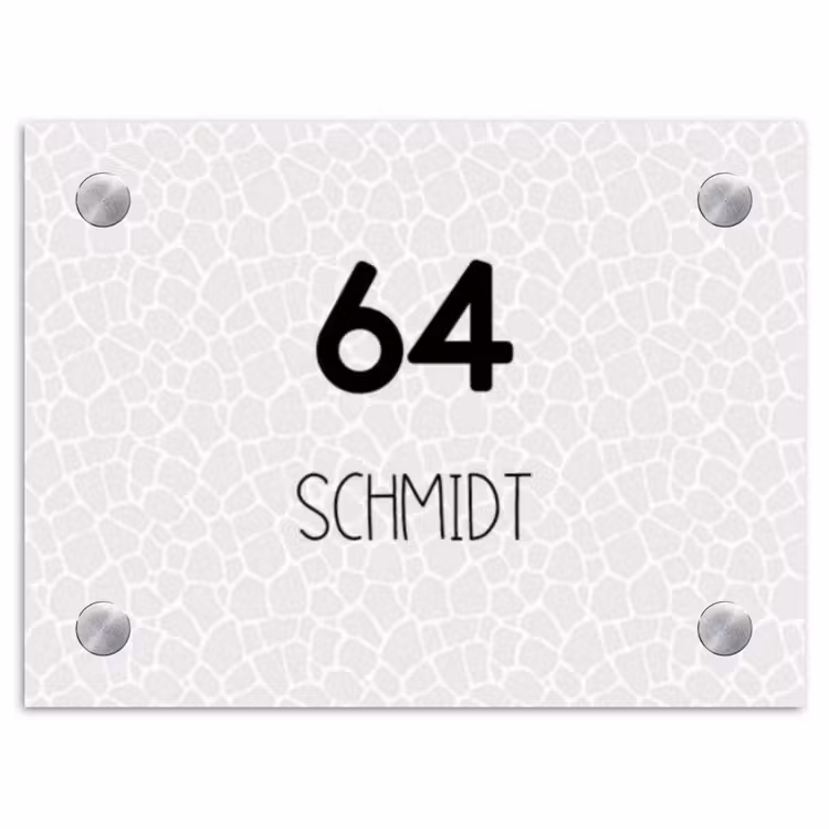 Lichte mozaïek - Modern Naambord Rechthoek middel -3d