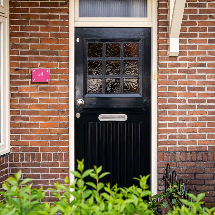 Felroze - Klassiek Naambord Rechthoek middel -sfeer4-rechthoek-S