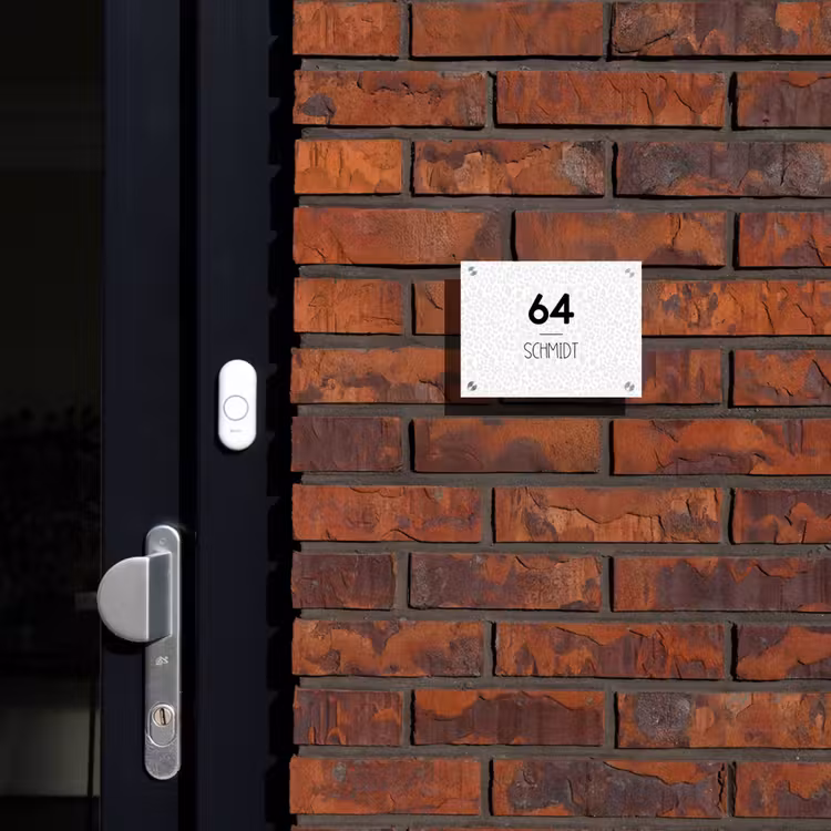 Lichtgrijs luipaard - Modern Naambord Rechthoek middel -sfeer1-rechthoek-S