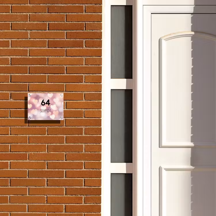 Hartvormige gloed - Modern Naambord Rechthoek middel -sfeer3-rechthoek-S