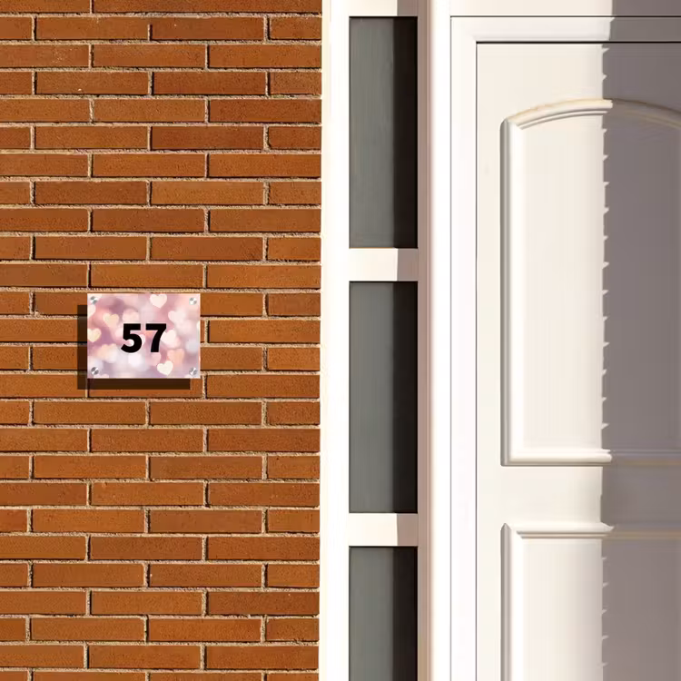 Hartvormige gloed - Traditioneel Naambord Rechthoek middel -sfeer3-rechthoek-S