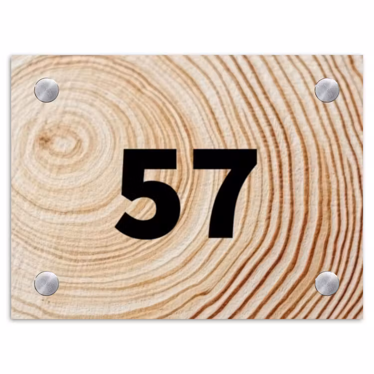 Houtnerf - Traditioneel Naambord Rechthoek middel -3d