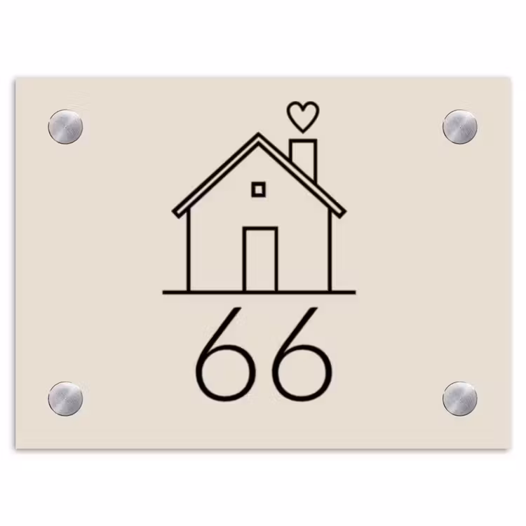 Huis illustratie - Traditioneel Naambord Rechthoek middel -3d
