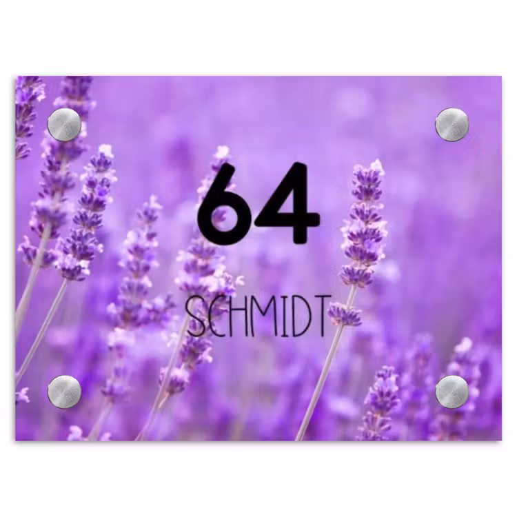 Lavendel - Modern Naambord Rechthoek middel -3d