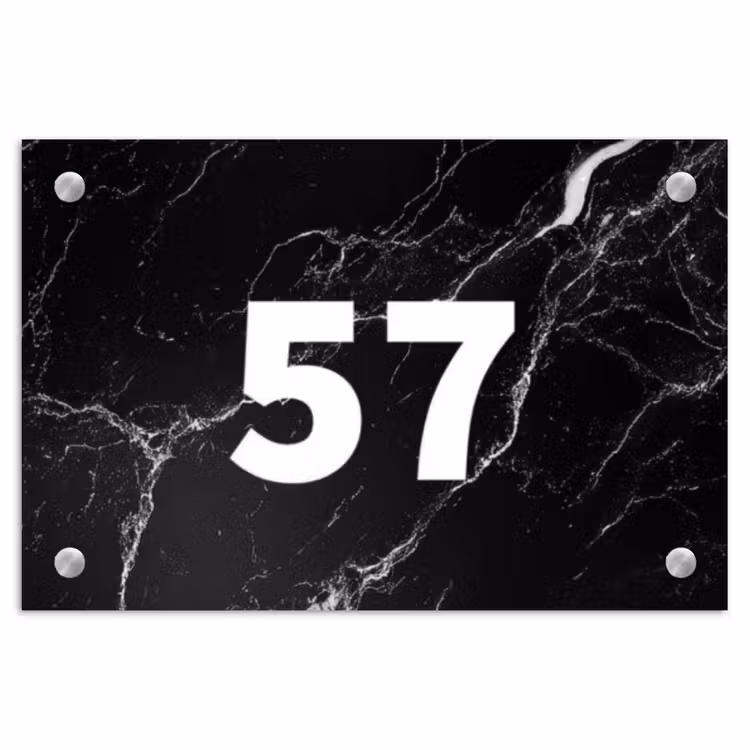 Marmer - Traditioneel Naambord Rechthoek groot -3d