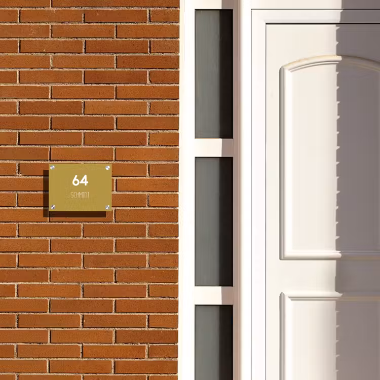 Okergeel - Modern Naambord Rechthoek middel -sfeer3-rechthoek-S