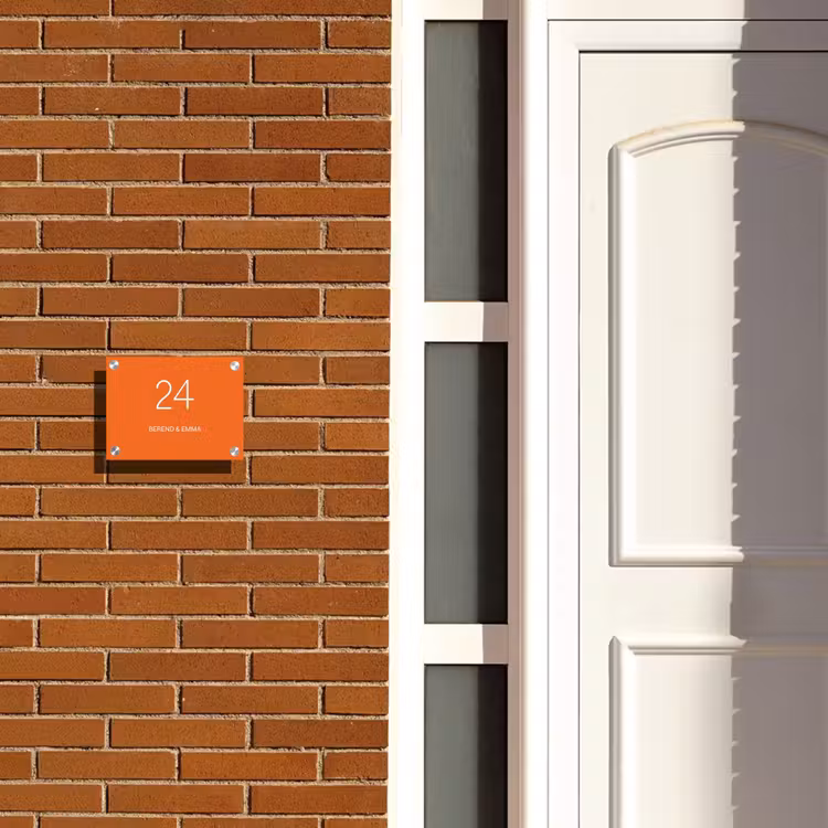 Oranje - Klassiek Naambord Rechthoek middel -sfeer3-rechthoek-S