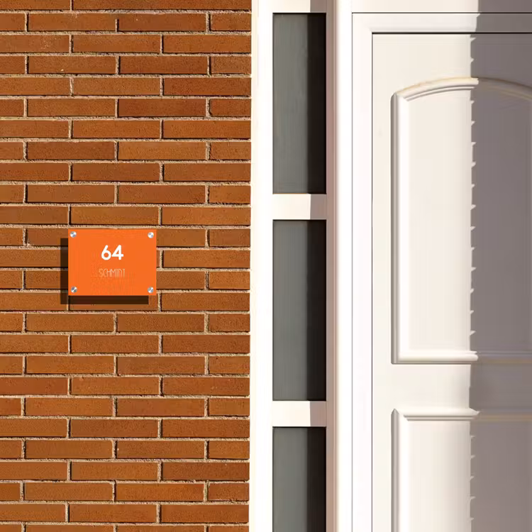 Oranje - Modern Naambord Rechthoek middel -sfeer3-rechthoek-S