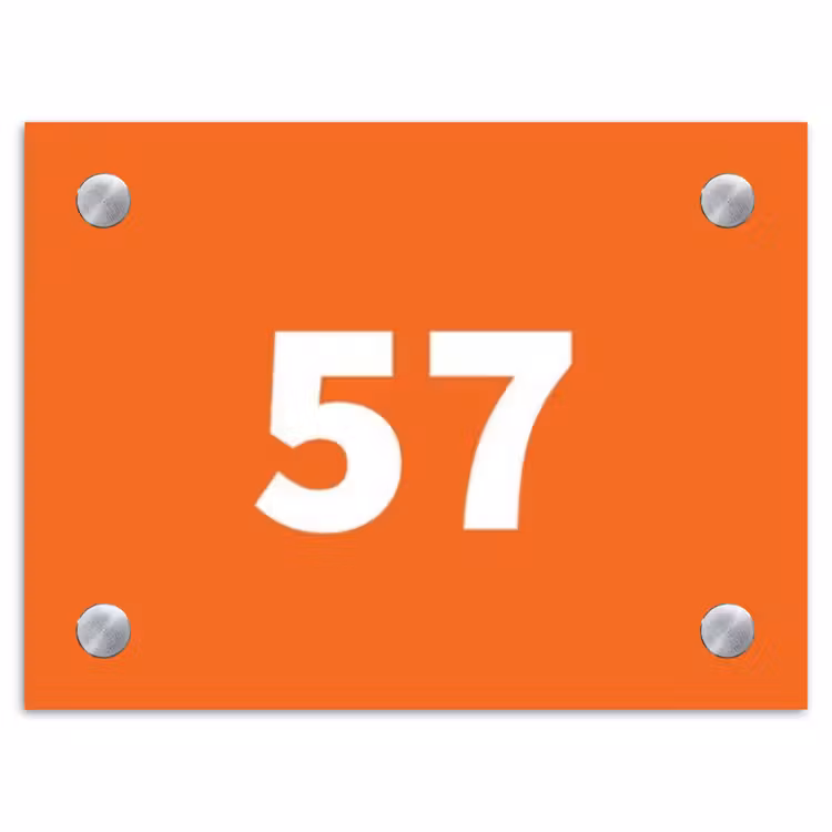Oranje - Traditioneel Naambord Rechthoek middel -3d