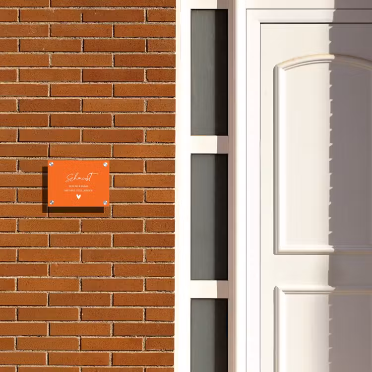 Oranje - Sierlijk Naambord Rechthoek middel -sfeer3-rechthoek-S
